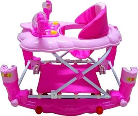 Premergator cu sistem de balansare Baby Care™ H914 , roti din silicon, cu melodii, Ratusca, Pliabil, ROZ