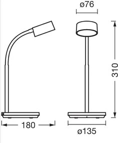 Osram - Lampă de birou LED reglabilă OFFICE LINE LED/4,8W/230V neagră