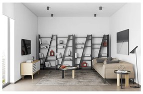 Bibliotecă TemaHome Delta, negru mat