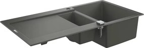 Chiuveta compozit Grohe K500 100x50.1 cm gri cu 2 cuve