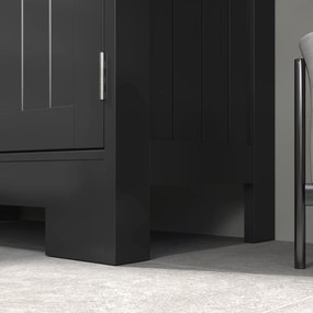 kleankin Mobilier Baie Multi-rangamente Mare Niche 2 sertare Dulap Ușă Dublă cu raft Negru | Aosom Romania