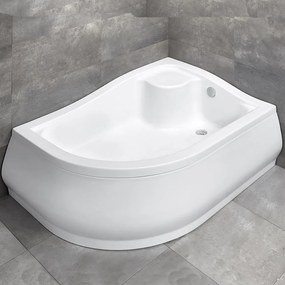 Cadita dus acril semirotunda Radaway Korfu E 100x80 cm alb