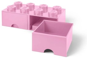 Cutie depozitare cu 2 sertare LEGO®, roz deschis