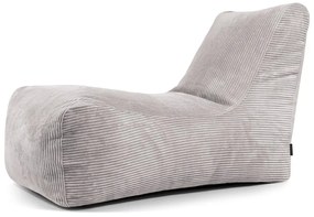 Fotoliu bean bag gri deschis cu tapițerie din catifea reiată Lounge – SLOWDOWN