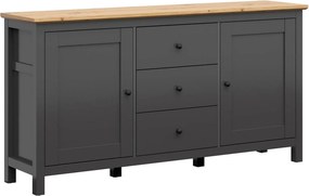 Comoda HESEN, gri grafit/stejar artisan, PAL, 186x44x96 cm