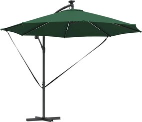 vidaXL Umbrelă de soare Verde 294 x 294 x 248 cm Poliester și Aluminiu