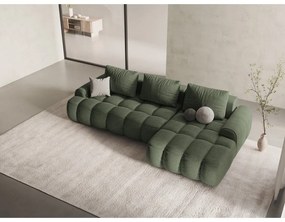 Colțar verde extensibil/cu spațiu de depozitare (cu colț pe partea dreaptă/cu șezlong) Linz – Cosmopolitan Design