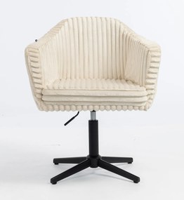 HR832CROSS Scaun Cappuccino Teddy Cord cu Bază Neagră