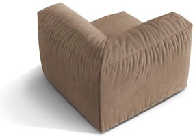 Modul pentru canapea modulară maro deschis cu tapițerie din catifea (cu colț variabil) Martina – Micadoni