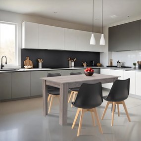 Set de masă Zara 4+1 negru-stejar York