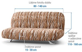 Huse bielastice OCEANO NOU cărămizii 2fotoliu cu manere de lemn (l. 80 -140 cm)