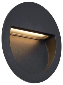 Lampă modernă de perete încastrată neagră, incl. LED IP65 - Gem