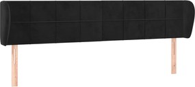 vidaXL Tăblie de pat cu aripioare negru 203x23x78/88 cm catifea