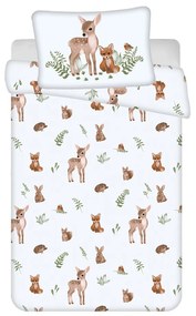Animale Fawn &amp; Fox, set de lenjerie pentru copii 100×135cm, 40×60 cm