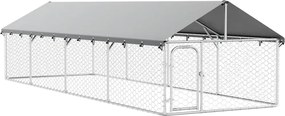 vidaXL Padoc pentru câini de exterior, cu acoperiș, 600x200x150 cm