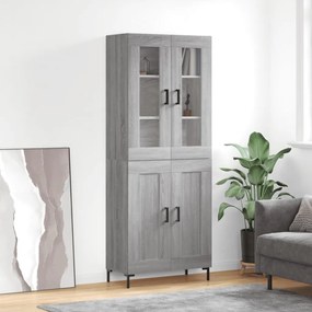 vidaXL Dulap înalt, gri sonoma, 69,5x34x180 cm, lemn compozit