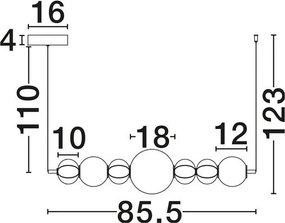 Lustra LED cu ceramica multicolora DAZZ