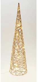 Conul luminos de Crăciun Champagne, 60 x 16 cm, 30micro LED, pe baterii, 60 cm