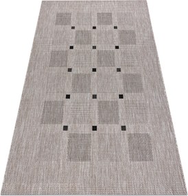 Covor sisal Floorlux 20079 Pătrat argintiu si negru - SECUNDAR-COTATI PRODUSUL