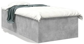 3280982 vidaXL Cadru de pat, gri beton, 75x190 cm, lemn prelucrat