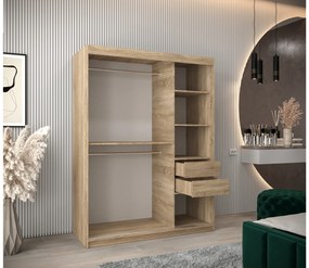 Dulap de haine 150 cm Toki 2 (stejar sonoma + stejar sonoma). 1064998