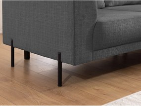 Colțar gri închis cu tapițerie din chenille (cu colț pe partea dreaptă/în formă de ”L”) Mauris – Ropez