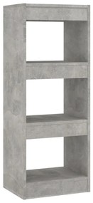 811614 vidaXL Bibliotecă/Separator cameră, gri beton, 40x30x103 cm, PAL