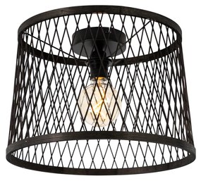 Plafonieră rustică neagră din ratan 40 cm IP44 - Calamus