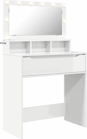 vidaXL Mese de toaletă pentru dormitor Alb lucios 80 x 39,6 x 135 cm