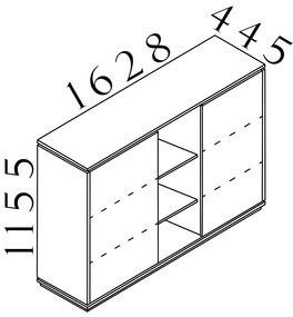 Dulap mediu Creator 162,8 x 44,5 x 115,5 cm, alb / wenge