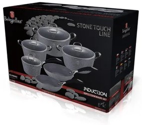 Set oale si tigai marmorate (10 piese) din aluminiu forjat Gray Stone Touch Line Berlinger Haus BH 1170N