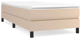 3120681 vidaXL Cadru de pat box spring, cappuccino, 90x200 cm, piele ecologică