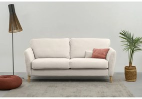 Canapea albă cu tapițerie din catifea reiată 170 cm Paris – Scandic