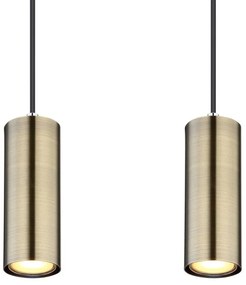 Lustra cu 4 pendule design modern ROBBY negru mat, alama mat