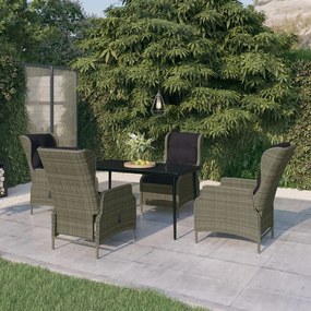 vidaXL Set mobilier de grădină, 5 piese, maro