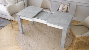 Mazzoni FONTE Beton Deschis Atelier / Alb Mat - MASĂ CLASICĂ DE BUCĂTĂRIE/LIVING EXTENSIBILĂ PÂNĂ LA 130 sau 155 cm!