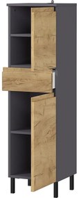 Dulap de baie înalt gri închis cu aspect de stejar 34x120 cm Salinas - Germania