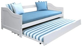 Pat cu pat suplimentar, Lemn de pin / Alb, 90x200, INTRO