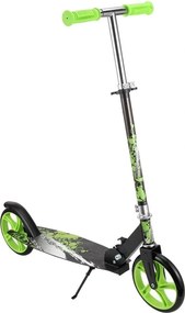 Trotineta copii si adolescenti NOVOKIDS™ Storm Camo PRO, Maxim 100 kg, Functie Super Brake, Maner reglabil pe inaltime, Diametru roata 200 mm, Verde