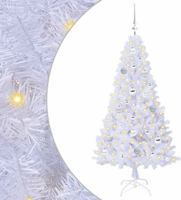 vidaXL Brad de Crăciun artificial cu 150 LED Alb 150 cm PVC și Oțel