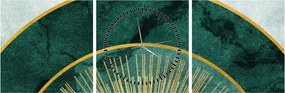 Tablou - Forme cu texturi aurii (cu ceas) (90x30 cm)
