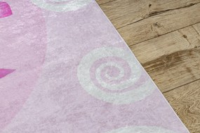BAMBINO 2533 covor lavabil Inorog, curcubeu pentru copii anti-alunecare - roz