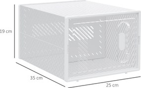 HOMCOM Pantofar Modular cu 8 Cuburi de Depozitare și Uși Magnetice, Cuburi din PP, 25x35x19 cm, Alb și Transparent | Aosom Romania
