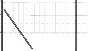 vidaXL Gard cu Stâlp Gri 0,4 x 25 m Oțel și PVC