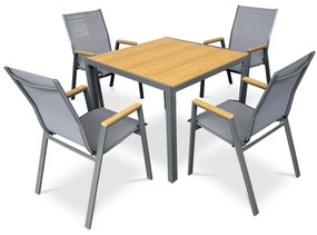 Autronic Scaun de grădină, metal, textil, gri, AZC-S1050 GREY