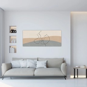 Tablou - Sărut de linie de artă (120x50 cm)