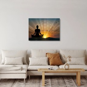 Tablou pe sticlă cu meditație (70x50 cm)