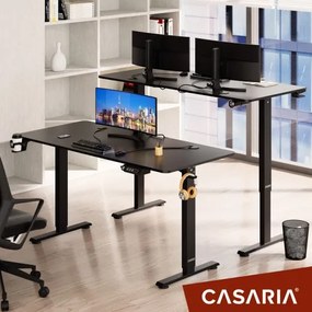 Deuba Birou de birou reglabil pe inaltime negru - 140x60x118 cm