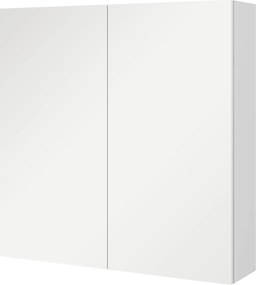 kleankin Dulap de Baie cu Oglindă, 2 Uși Soft Close, 60x15x60 cm, Rafturi Ajustabile, Dulap Suspendat cu Economisire de Spațiu, Alb Lucios | Aosom Romania