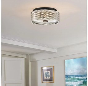 Plafonieră Hinkley HK-ELLE-F-S-BK 2xE27/60W/230V d. 30,5 cm negru